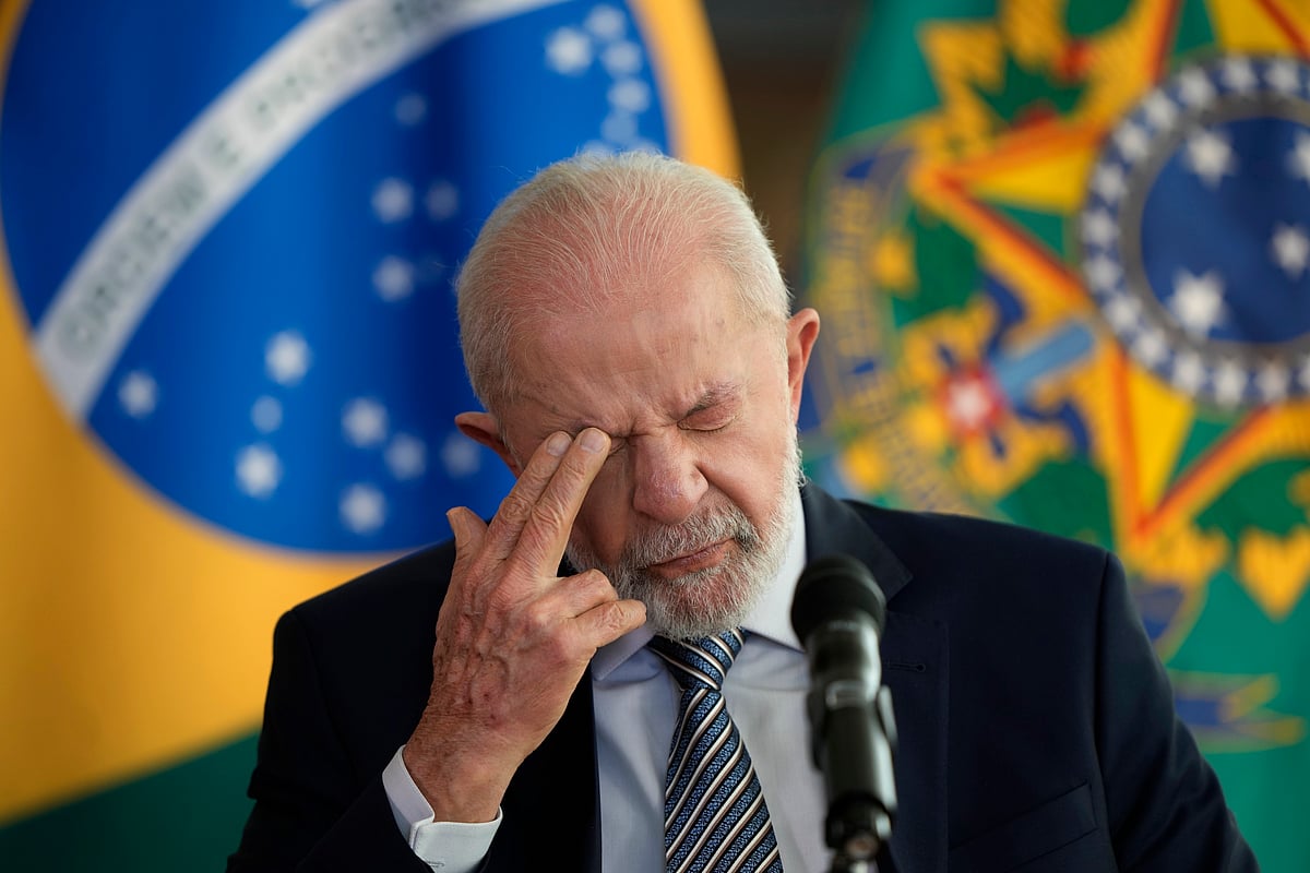 AP : Brazilian President Luiz Inacio Lula da Silva pauses before answering a journalist's question during a press conference at his official residence Alvorada Palace in Brasilia, Brazil, Monday, July 22, 2024. 